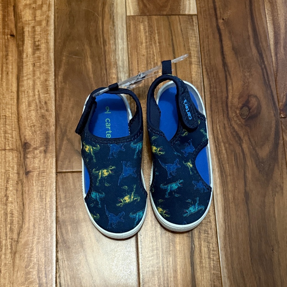 Carter's Kids Sandals with Dinosaur Print - Navy and Lime
